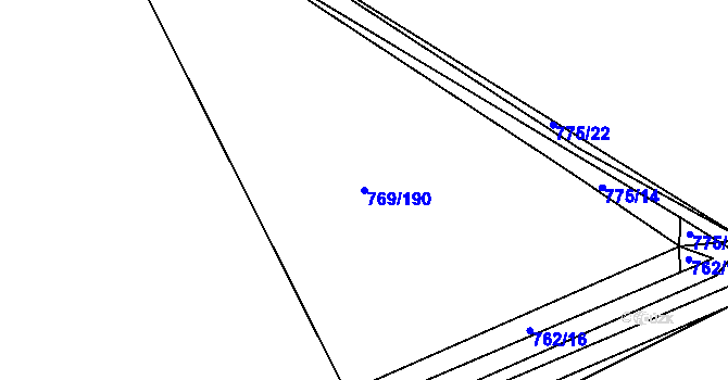 Parcela st. 769/190 v KÚ Velká Ledhuje, Katastrální mapa