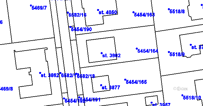 Parcela st. 3902 v KÚ Polička, Katastrální mapa
