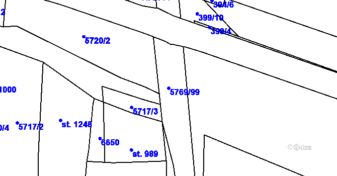Parcela st. 5769/99 v KÚ Polička, Katastrální mapa