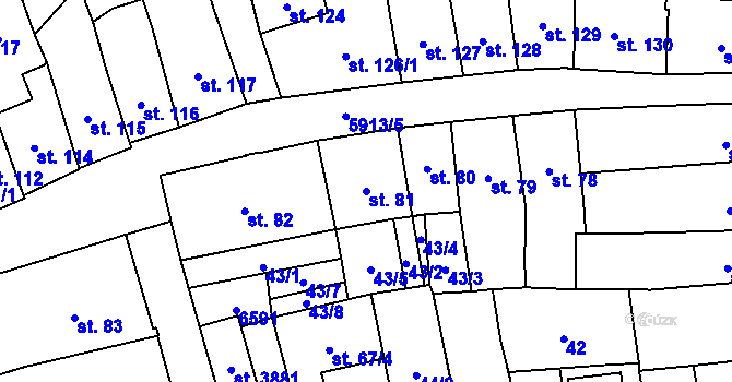Parcela st. 81 v KÚ Polička, Katastrální mapa