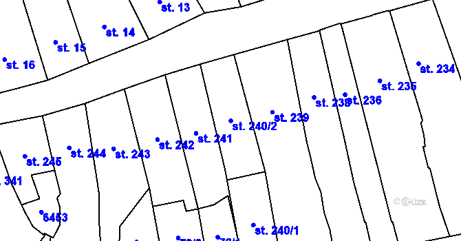 Parcela st. 240/2 v KÚ Polička, Katastrální mapa