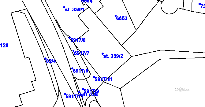 Parcela st. 339/2 v KÚ Polička, Katastrální mapa