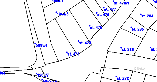 Parcela st. 474 v KÚ Polička, Katastrální mapa