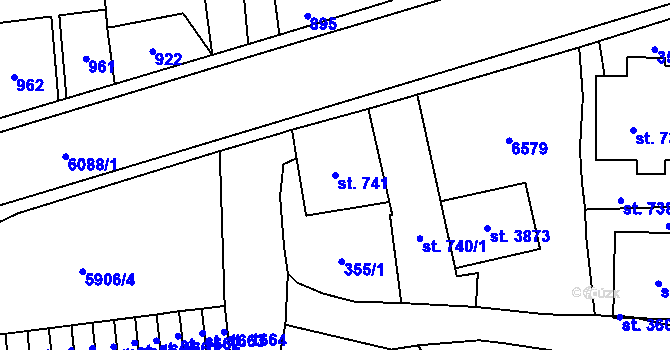 Parcela st. 741 v KÚ Polička, Katastrální mapa