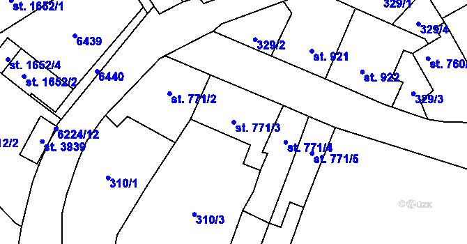 Parcela st. 771/3 v KÚ Polička, Katastrální mapa