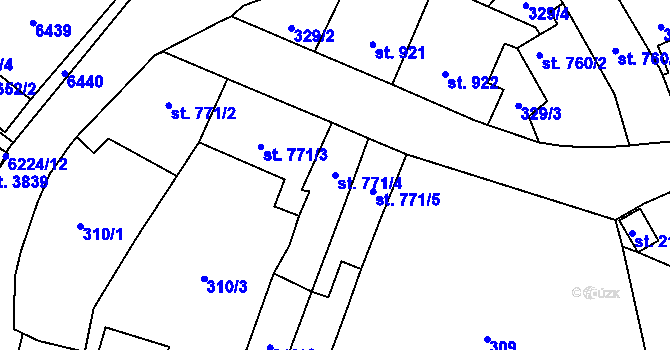 Parcela st. 771/4 v KÚ Polička, Katastrální mapa