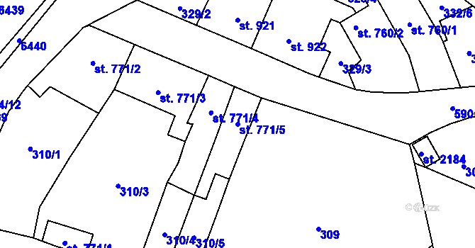 Parcela st. 771/5 v KÚ Polička, Katastrální mapa