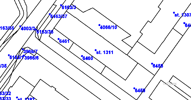 Parcela st. 1311 v KÚ Polička, Katastrální mapa