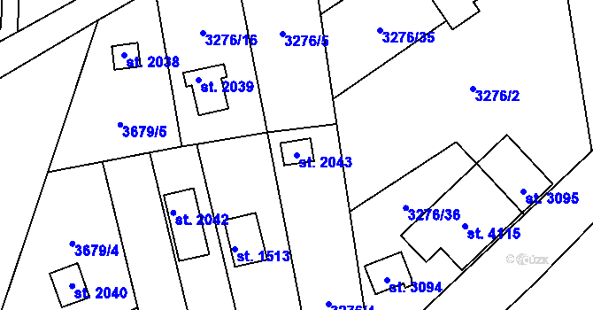 Parcela st. 2043 v KÚ Polička, Katastrální mapa