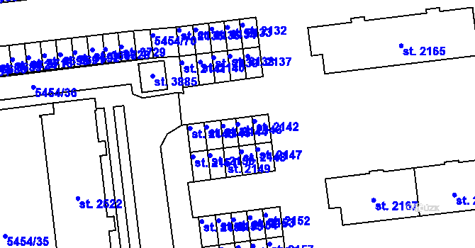 Parcela st. 2143 v KÚ Polička, Katastrální mapa
