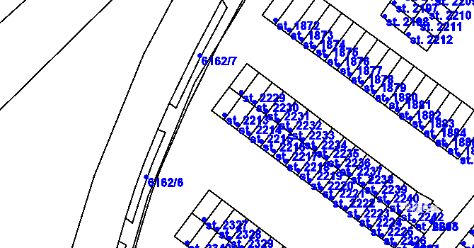 Parcela st. 2214 v KÚ Polička, Katastrální mapa