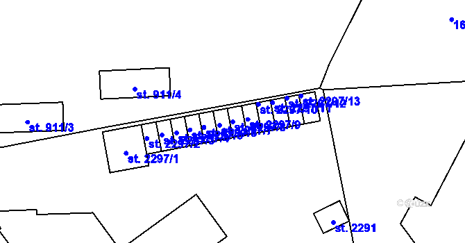 Parcela st. 2297/8 v KÚ Polička, Katastrální mapa