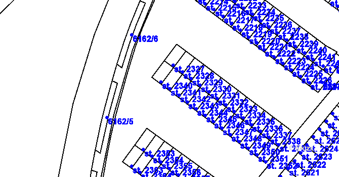 Parcela st. 2341 v KÚ Polička, Katastrální mapa