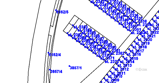 Parcela st. 2366 v KÚ Polička, Katastrální mapa