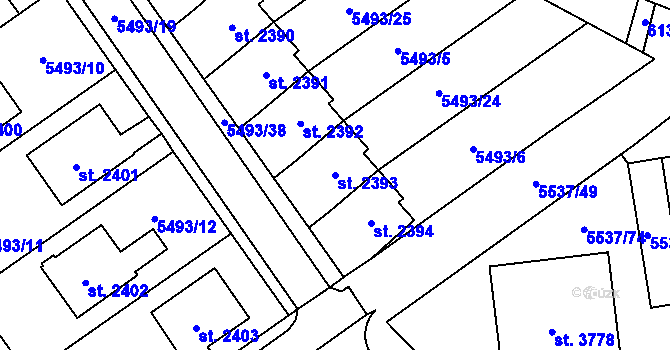 Parcela st. 2393 v KÚ Polička, Katastrální mapa