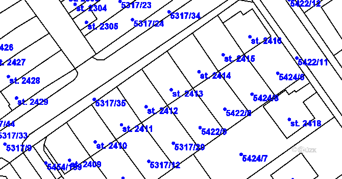 Parcela st. 2413 v KÚ Polička, Katastrální mapa
