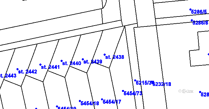 Parcela st. 2438 v KÚ Polička, Katastrální mapa