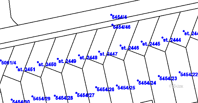 Parcela st. 2447 v KÚ Polička, Katastrální mapa