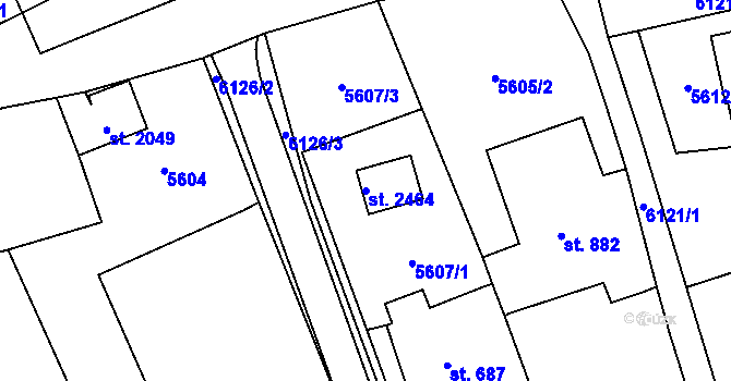 Parcela st. 2464 v KÚ Polička, Katastrální mapa
