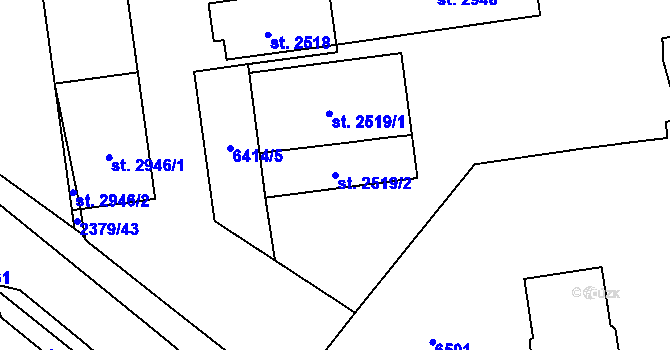 Parcela st. 2519/2 v KÚ Polička, Katastrální mapa