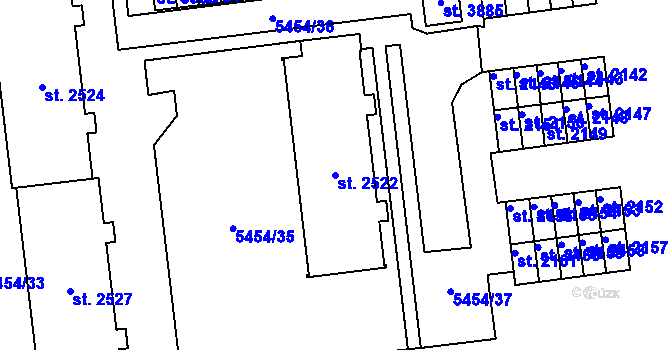 Parcela st. 2522 v KÚ Polička, Katastrální mapa