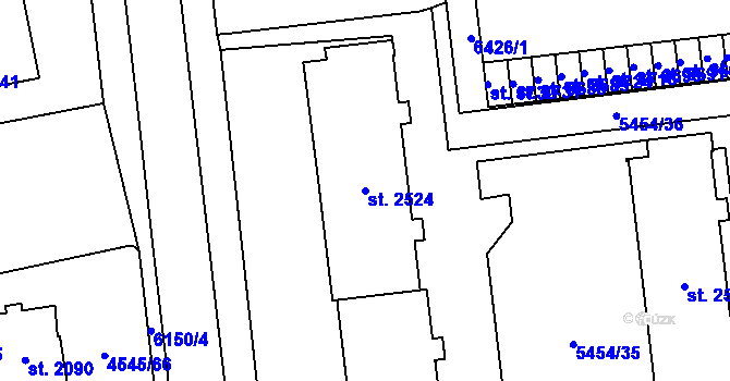 Parcela st. 2524 v KÚ Polička, Katastrální mapa