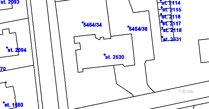 Parcela st. 2530 v KÚ Polička, Katastrální mapa