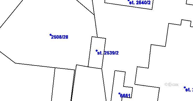 Parcela st. 2539/2 v KÚ Polička, Katastrální mapa