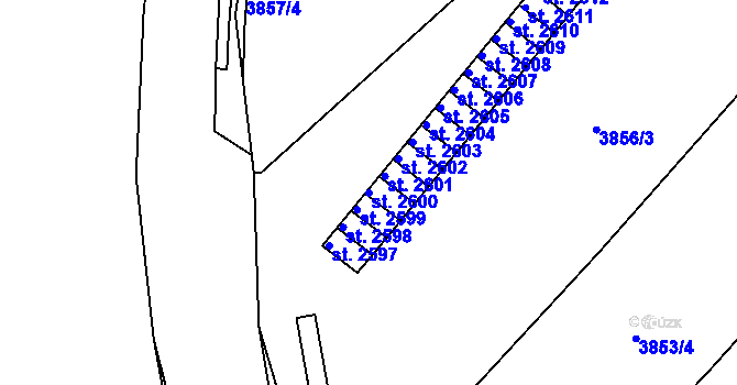 Parcela st. 2600 v KÚ Polička, Katastrální mapa