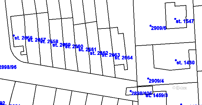 Parcela st. 2663 v KÚ Polička, Katastrální mapa