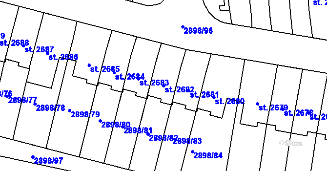 Parcela st. 2682 v KÚ Polička, Katastrální mapa