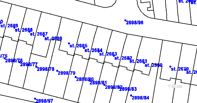 Parcela st. 2683 v KÚ Polička, Katastrální mapa