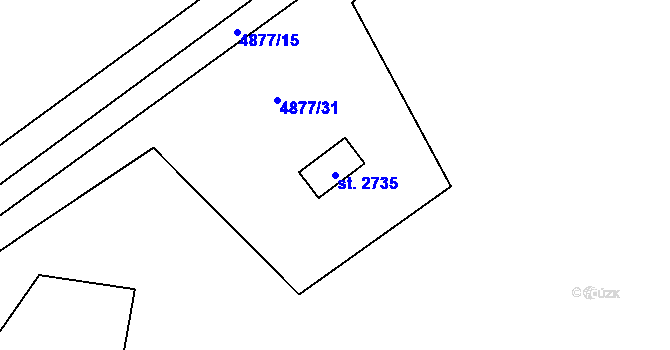 Parcela st. 2735 v KÚ Polička, Katastrální mapa