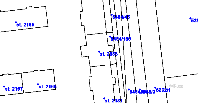 Parcela st. 2855 v KÚ Polička, Katastrální mapa