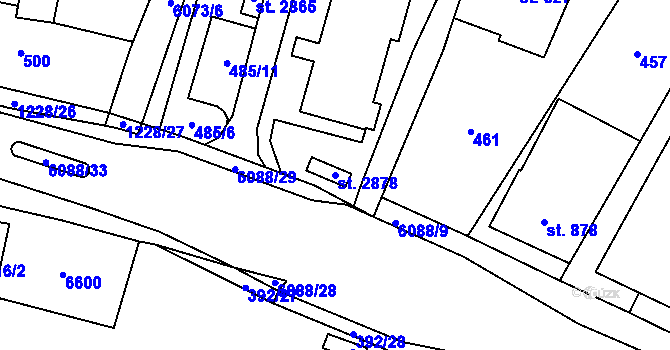 Parcela st. 2878 v KÚ Polička, Katastrální mapa