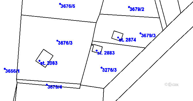 Parcela st. 2883 v KÚ Polička, Katastrální mapa