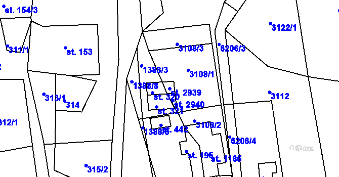 Parcela st. 2939 v KÚ Polička, Katastrální mapa