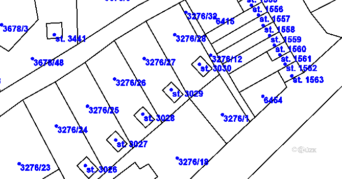 Parcela st. 3029 v KÚ Polička, Katastrální mapa