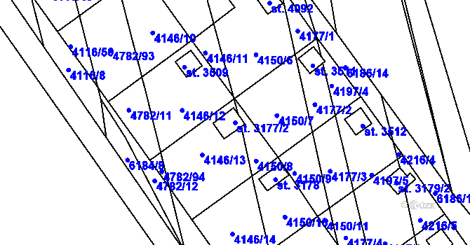 Parcela st. 3177/2 v KÚ Polička, Katastrální mapa