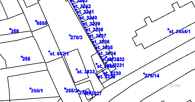 Parcela st. 3234 v KÚ Polička, Katastrální mapa