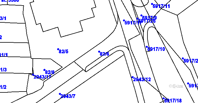Parcela st. 82/6 v KÚ Polička, Katastrální mapa