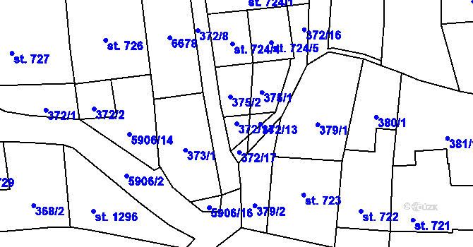Parcela st. 372/14 v KÚ Polička, Katastrální mapa