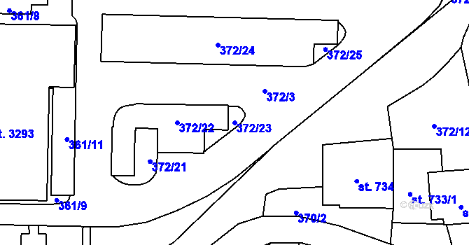 Parcela st. 372/23 v KÚ Polička, Katastrální mapa