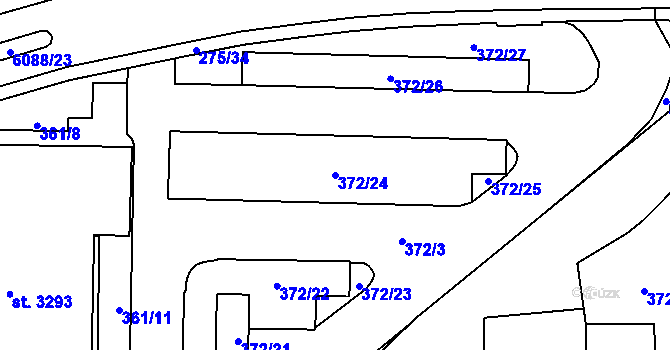 Parcela st. 372/24 v KÚ Polička, Katastrální mapa