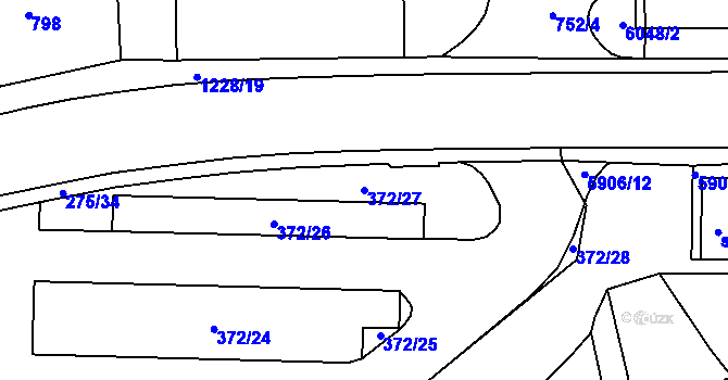 Parcela st. 372/27 v KÚ Polička, Katastrální mapa