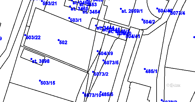 Parcela st. 504/19 v KÚ Polička, Katastrální mapa