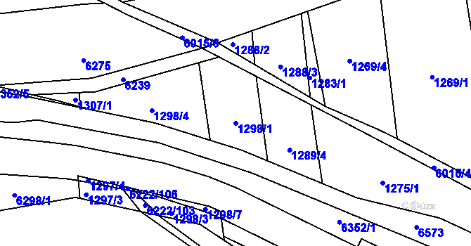 Parcela st. 1298/1 v KÚ Polička, Katastrální mapa