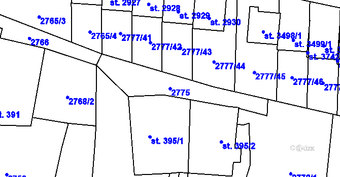 Parcela st. 2775 v KÚ Polička, Katastrální mapa