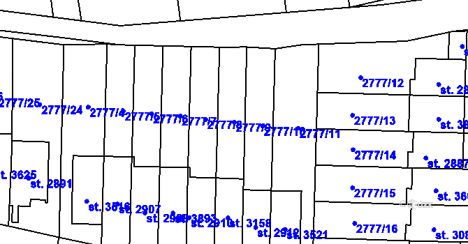 Parcela st. 2777/9 v KÚ Polička, Katastrální mapa
