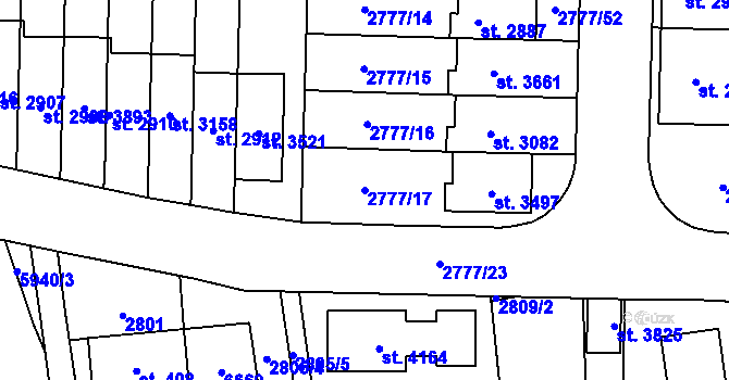 Parcela st. 2777/17 v KÚ Polička, Katastrální mapa